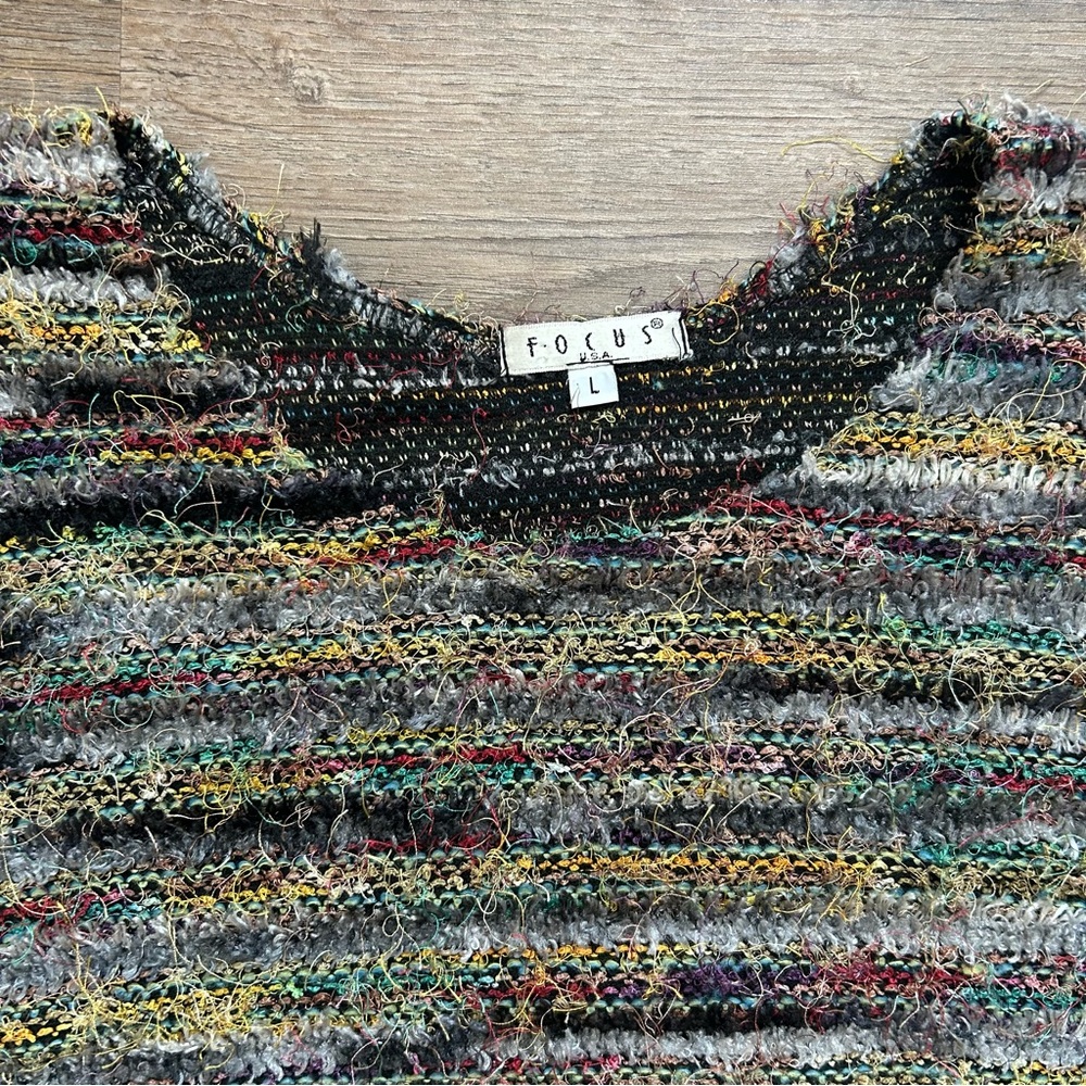 VTG 90s Multi Color Textured Sweater - Picture 4 of 11